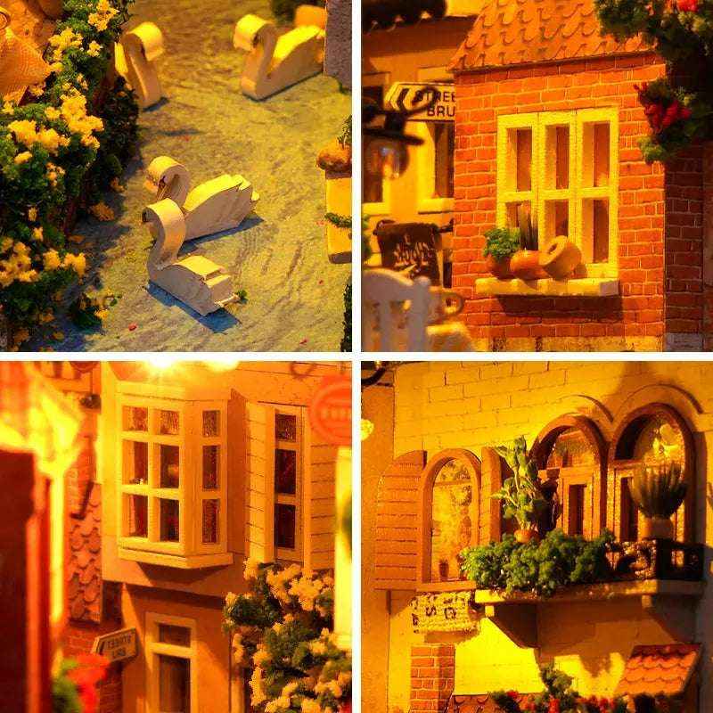 Rocoxia Bruges Ancient City DIY Book Nook Kit - Rocoxia