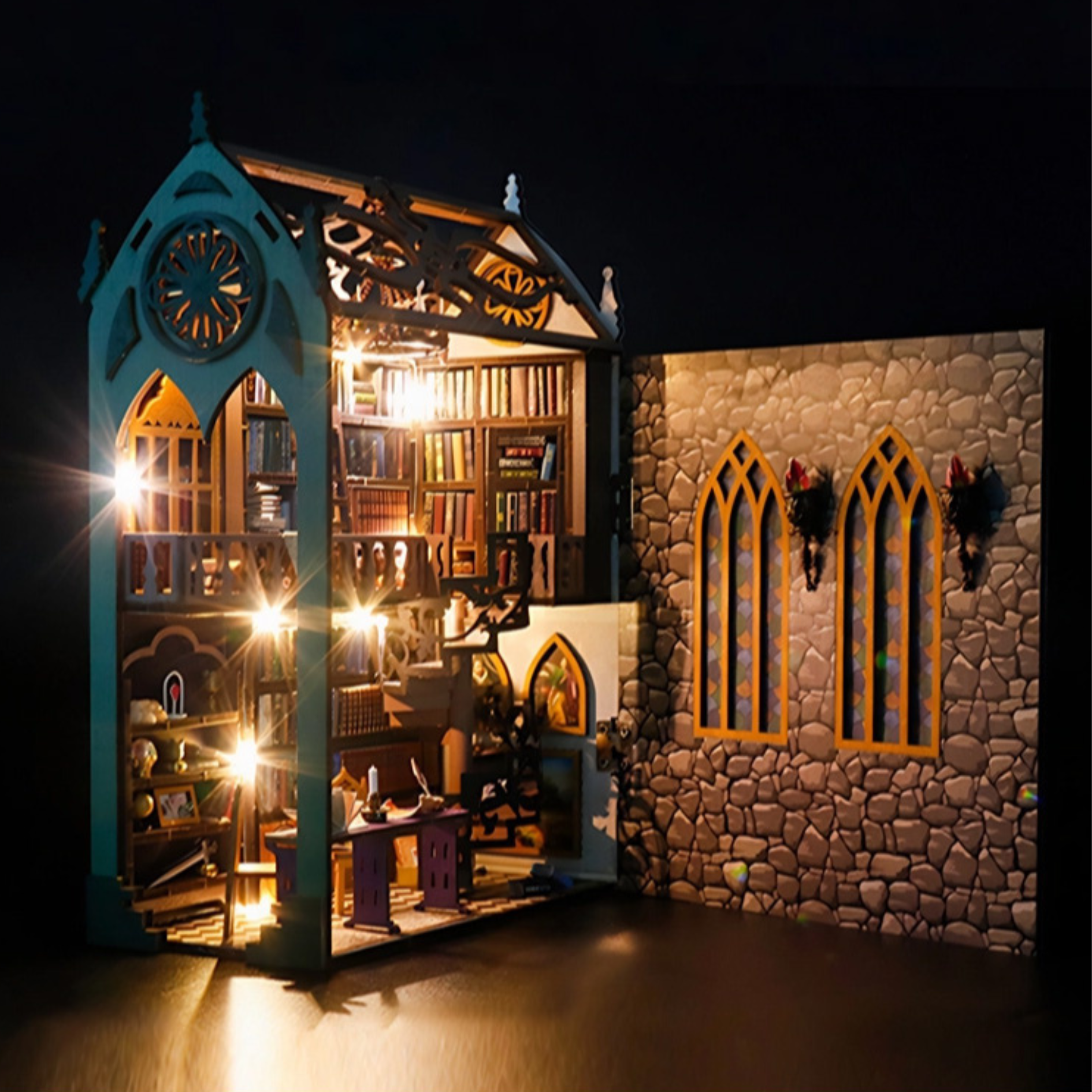 Rocoxia Ancient Library DIY Book Nook Kit - Rocoxia