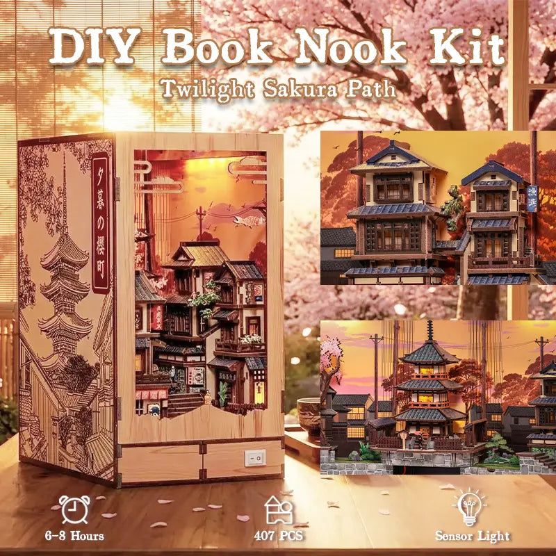 Twilight Sakura Path DIY Book Nook Kit - ROCOXIA