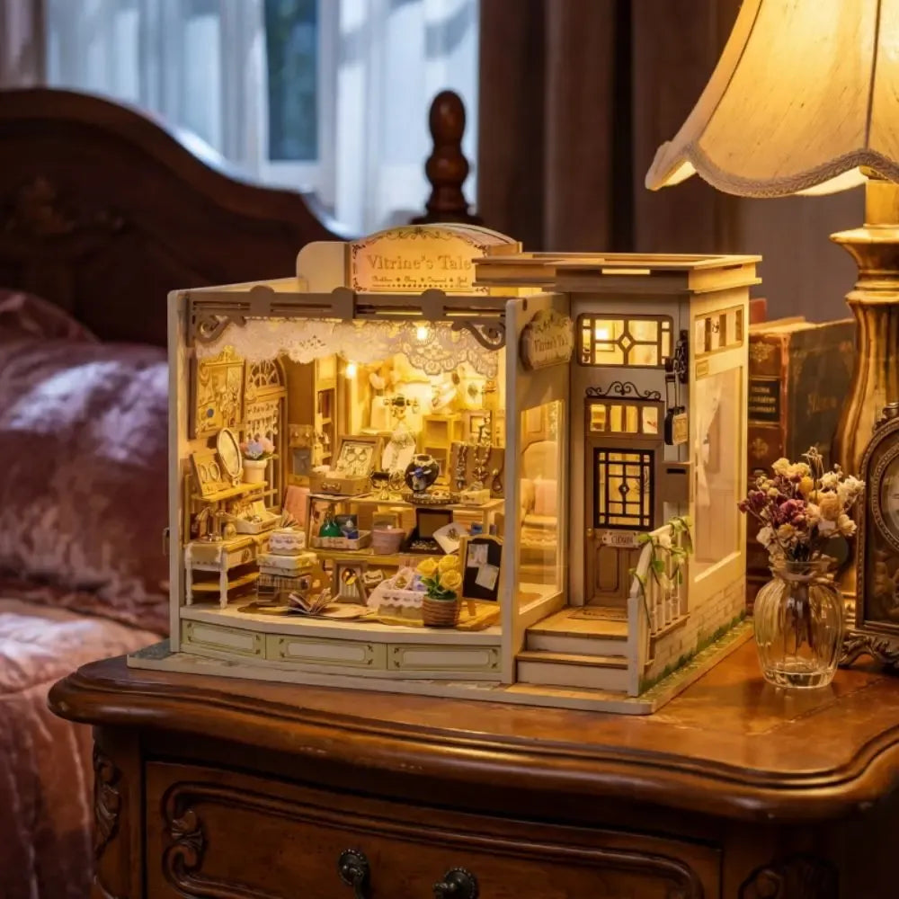 Vintage Jewelry Boutique Scene — Vitrine's Tale DIY Mini House Kit l DIY Miniature Kit