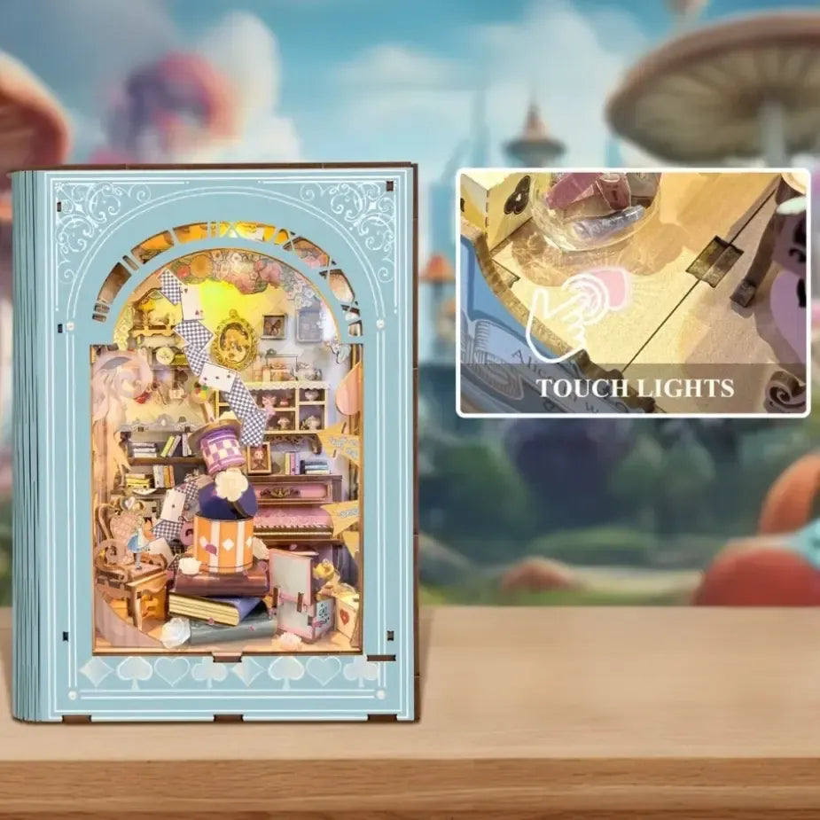Touch-Activated Warm Lights — Alice's Tea Party Diary DIY Book Nook Kit