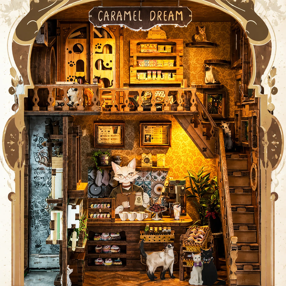 Two-Level Café Loft — Caramel Dreams DIY Book Nook Kit