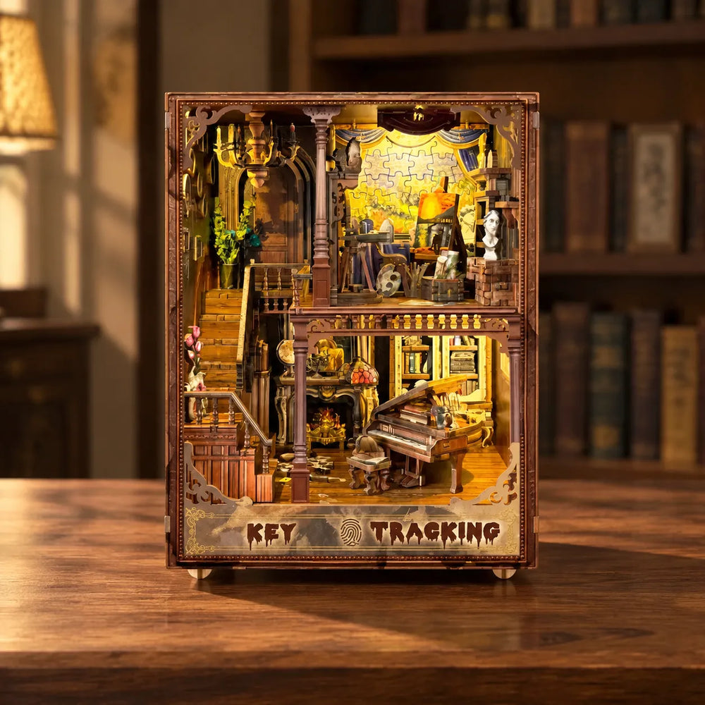 Cozy Vintage Detective Study — Key Tracking DIY Book Nook Kit