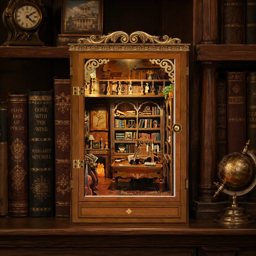 Vintage European Library Atmosphere — Time Book House DIY Book Nook Kit