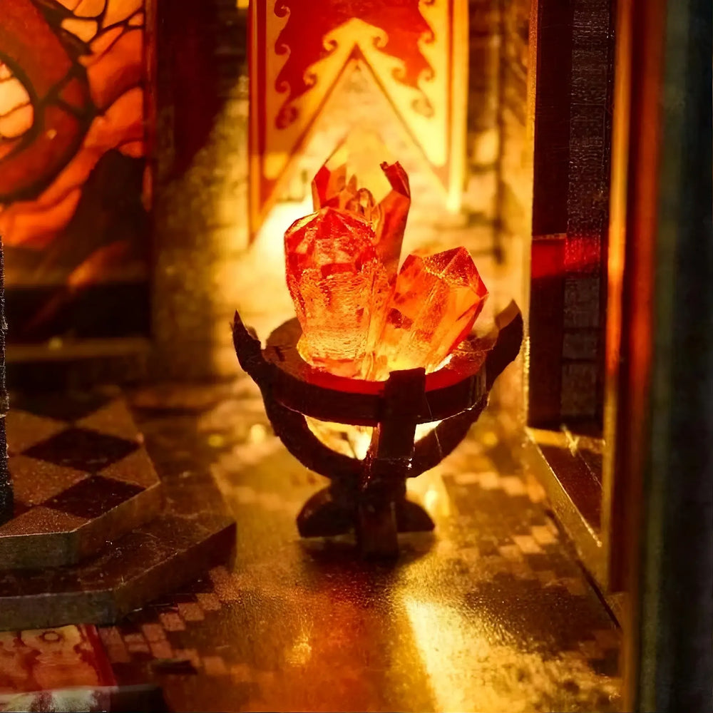 Glowing Crystal Cluster — Spire Of The Wyrm DIY Book Nook Kit