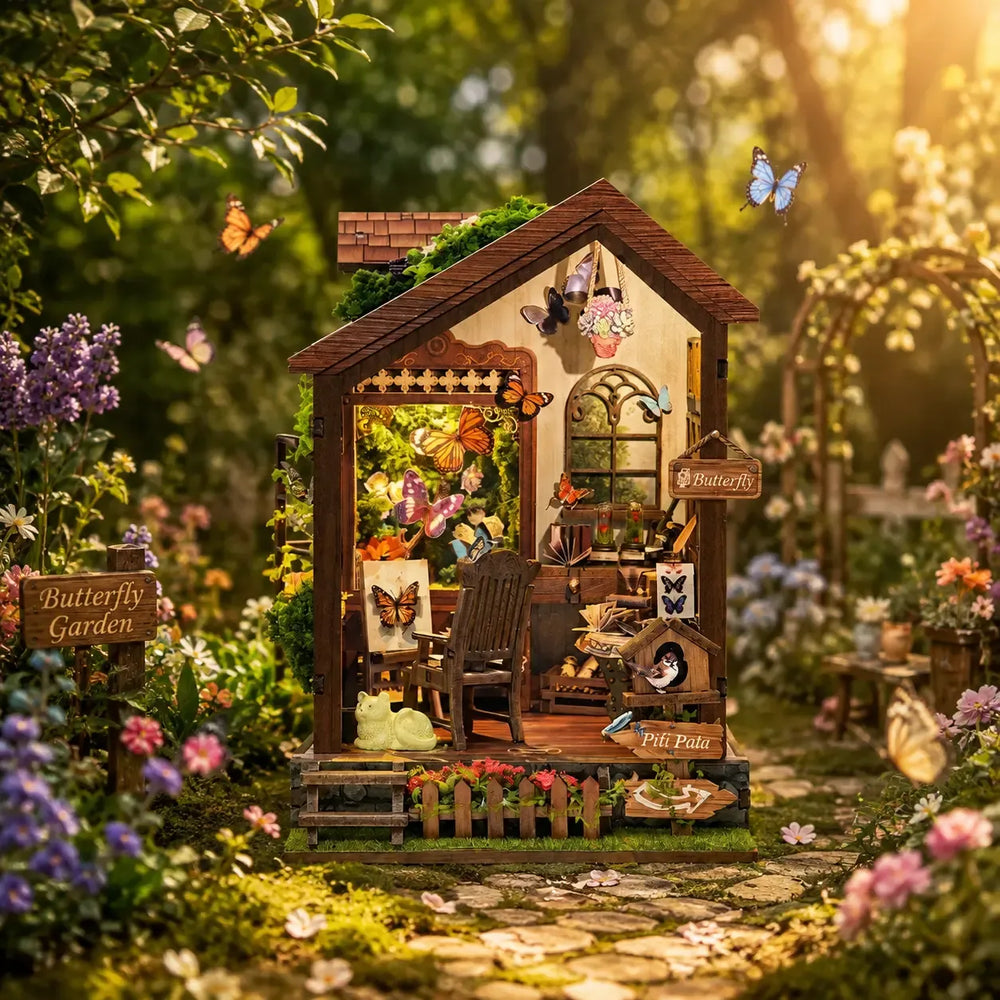 Peaceful Butterfly Garden Retreat — Butterfly House DIY Book Nook Kit
