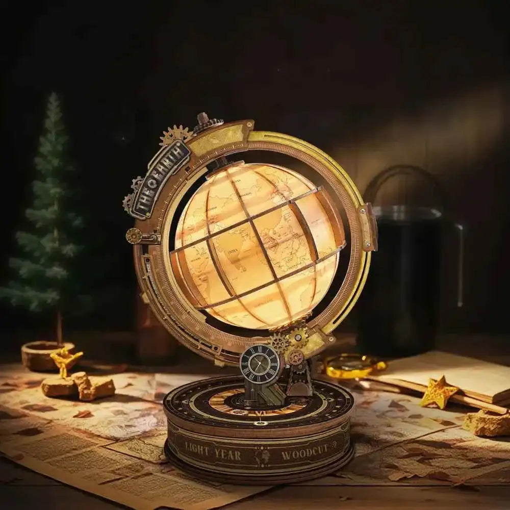 Star Trail Globe DIY 3D Wooden Model - ROCOXIA
