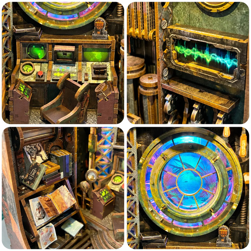 Intricate Submarine Details — 10,000 Leagues in the Deep Sea DIY Book Nook Kit