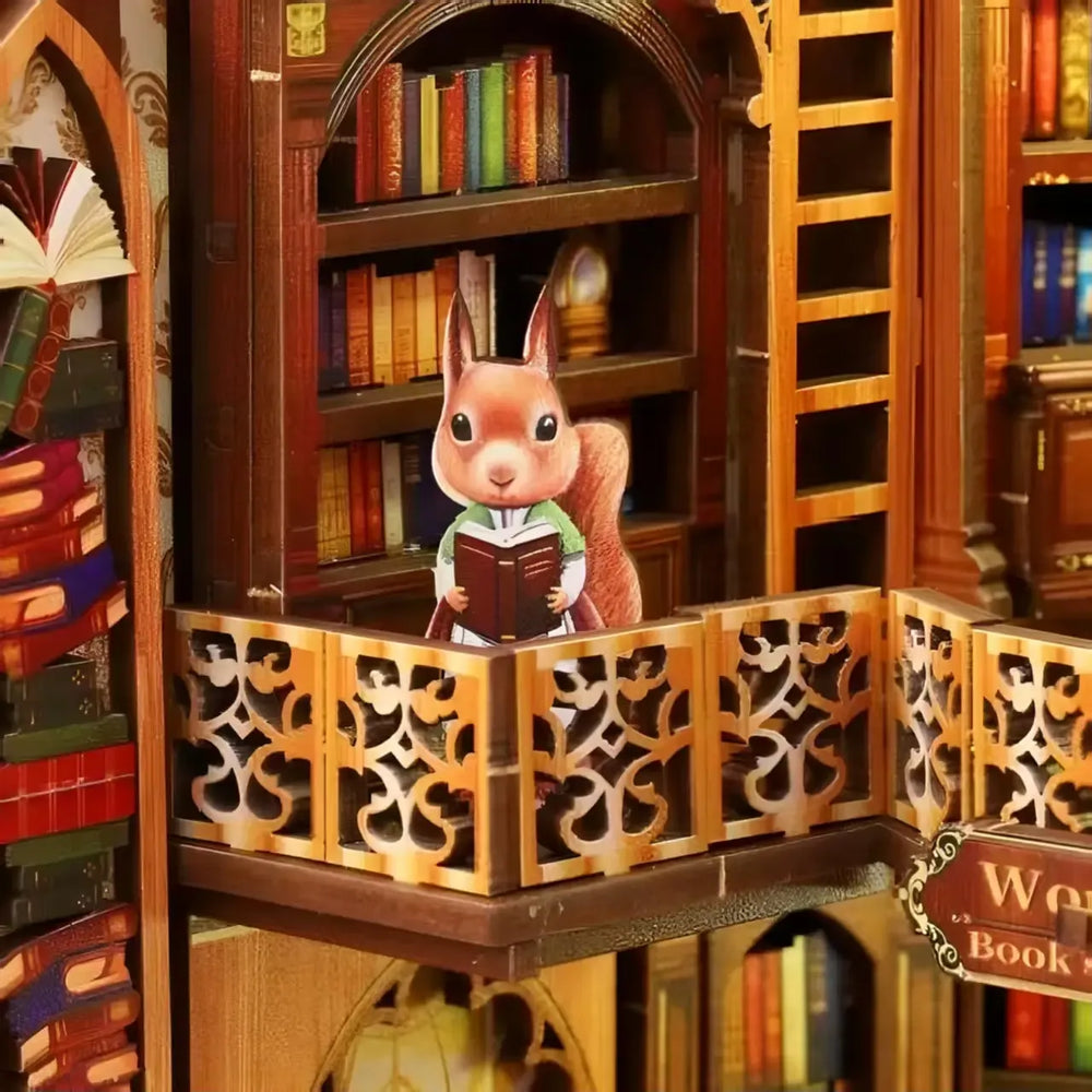 Second-Floor Library Balcony Decor — World Bookstore DIY-Bücherregaleinsatz-Bausatz