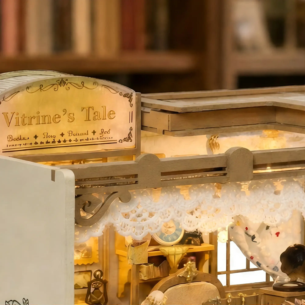 Ornate Vintage Shop Sign & Eaves — Vitrine's Tale DIY Mini House Kit l DIY Miniature Kit