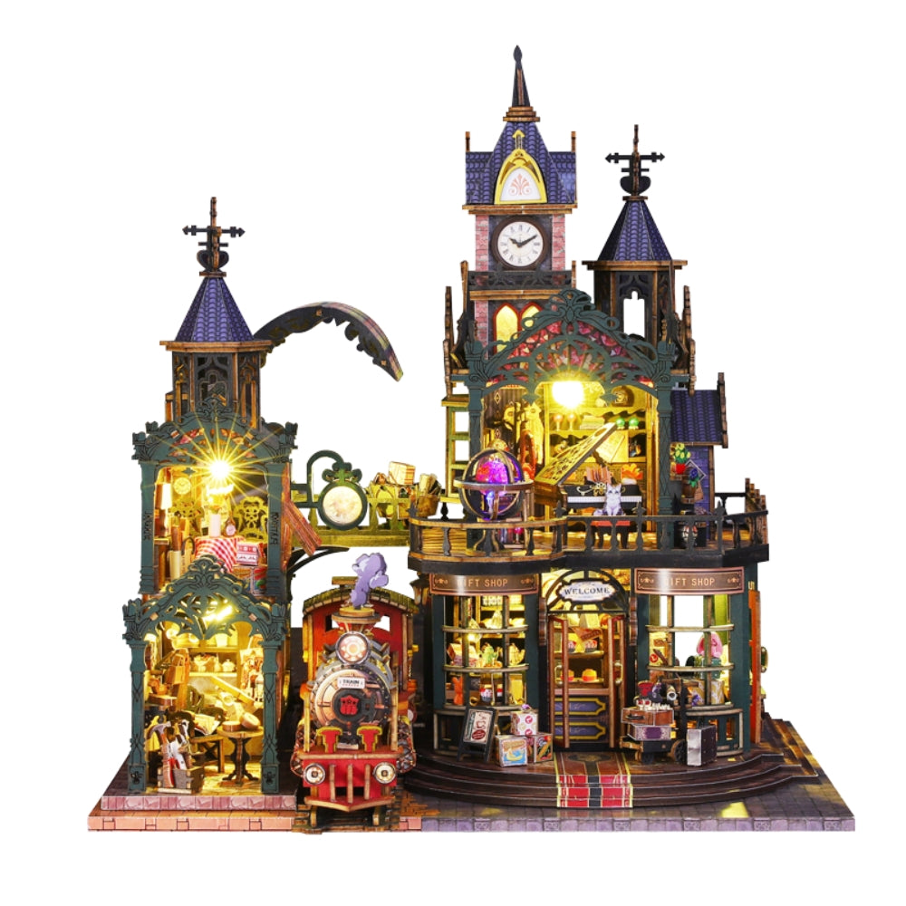 Rail-track Secluded City: Train Mini House Kit l DIY Miniature Kit - ROCOXIA