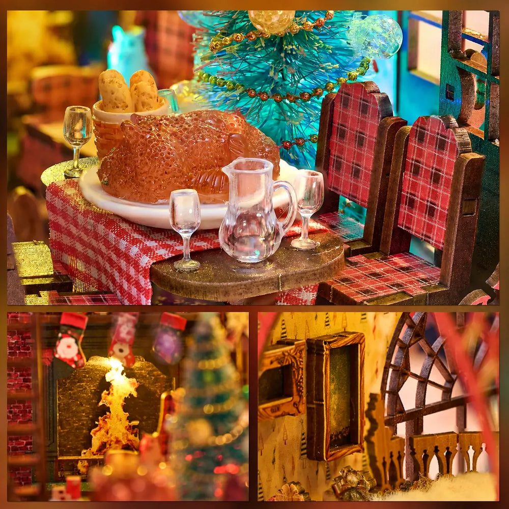 Christmas Cottage Details — Songs of the Snowy Night DIY Book Nook KIt