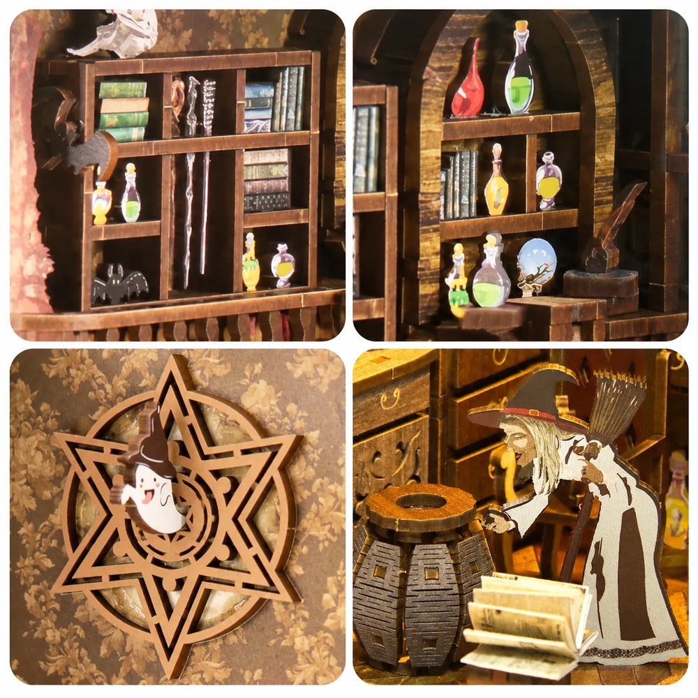 Rich Enchanted Alchemy Details — Magic Night DIY Book Nook Kit