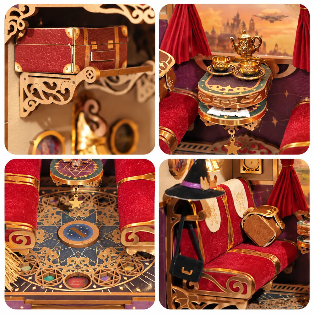 Rich Magical Carriage Details — Train Cabin Series – Magical Journey Motion Scene DIY Book Nook Kit