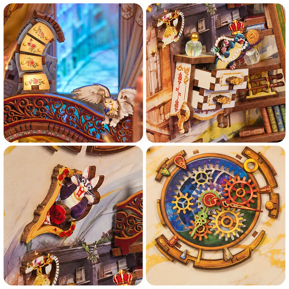 Whimsical Magical Library Details — Magische Bibliothek DIY Buchnischen-Bausatz