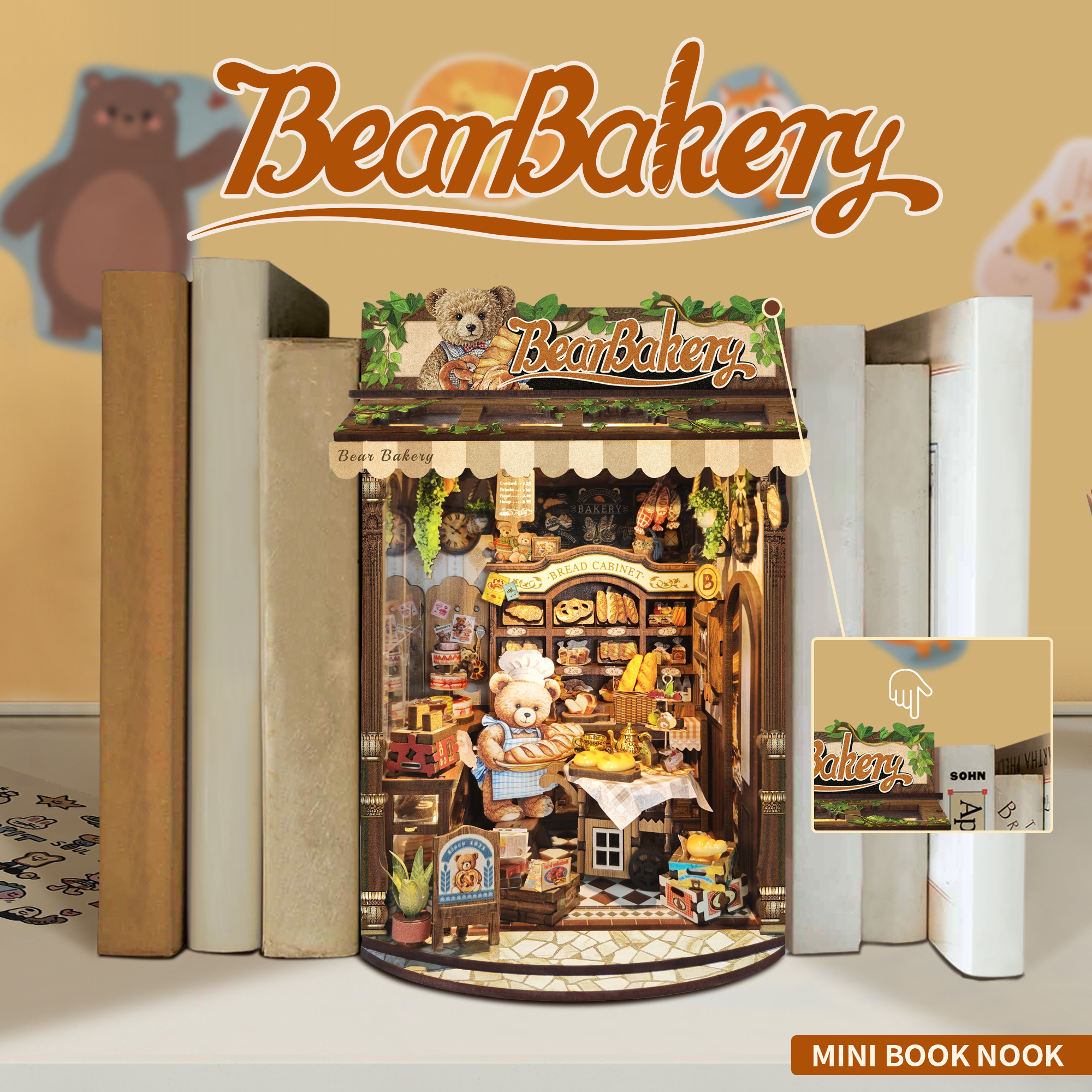 Rocoxia Bear Bakery DIY Book Nook Kit - Rocoxia