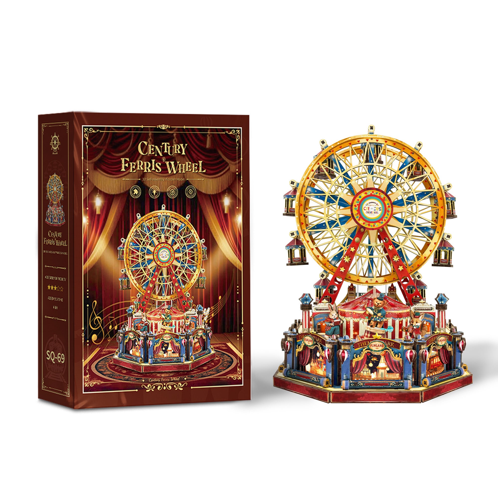 Century Ferris Wheel DIY Miniature Kit |3D Wooden Mechanical Puzzles - ROCOXIA