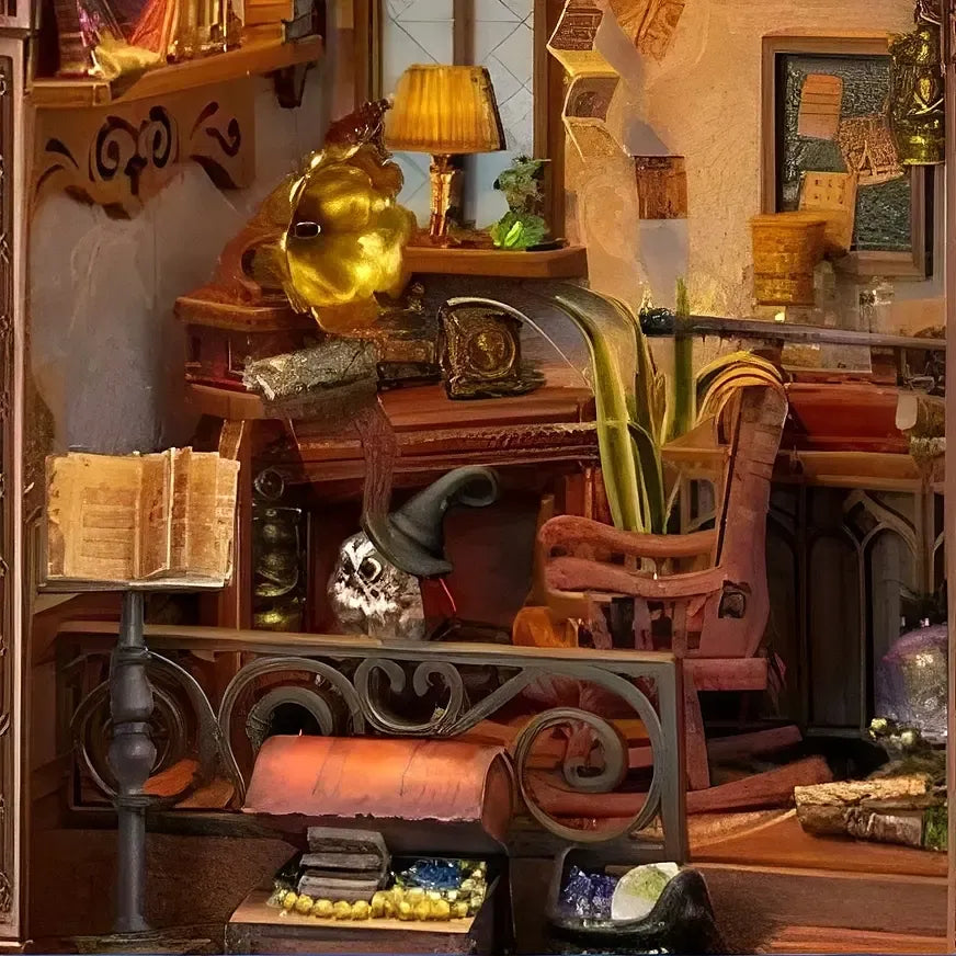 A Study Filled with Magical Treasures — Kit de maison de poupée miniature Magic Abode DIY