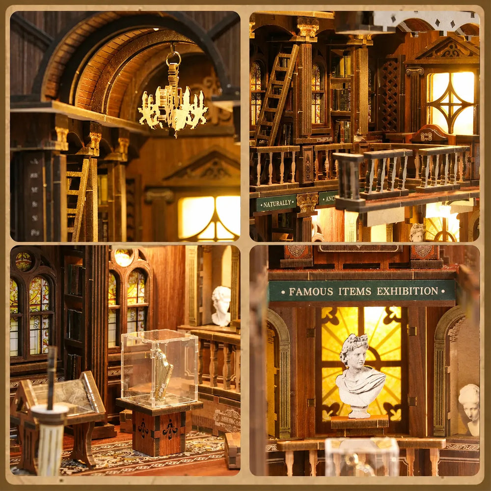 Elegant Museum Gallery Details — The Philosophical Library DIY Book Nook Kit