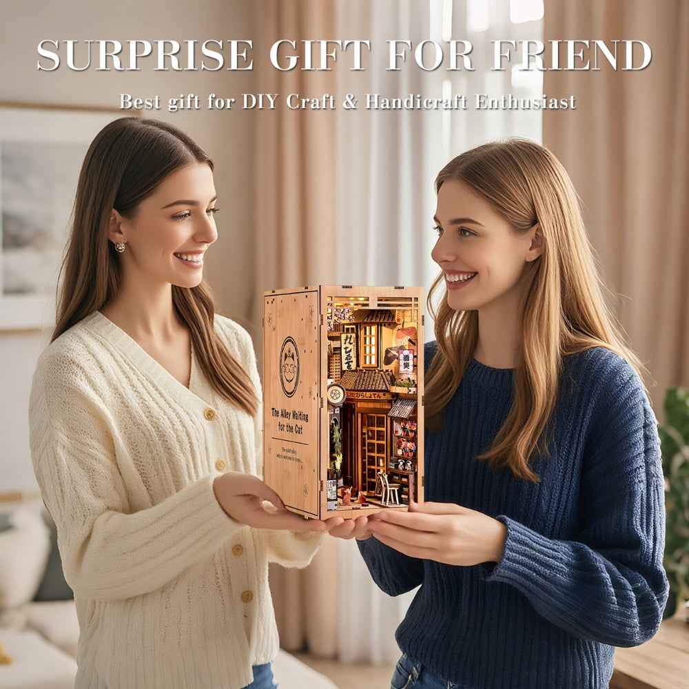 The Alley Waiting for the Cat DIY Book Nook Kit, surprise gift for a friend, best gift for craft enthusiast