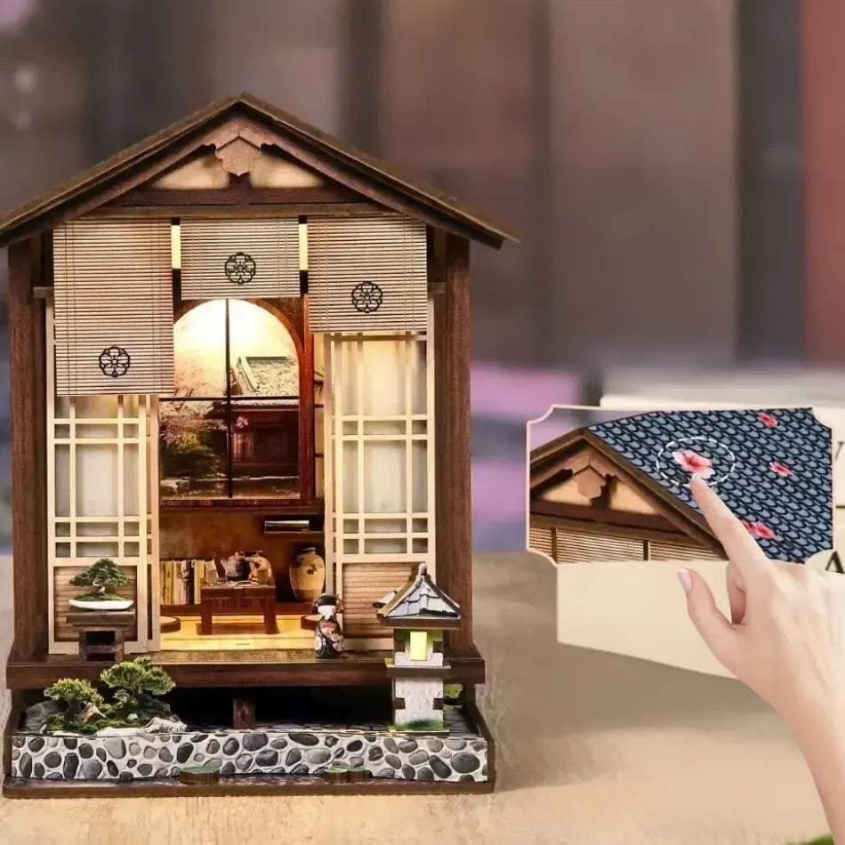 Touch-Activated Warm Light — Moss-Lantern Harmony Garden DIY Book Nook Kit