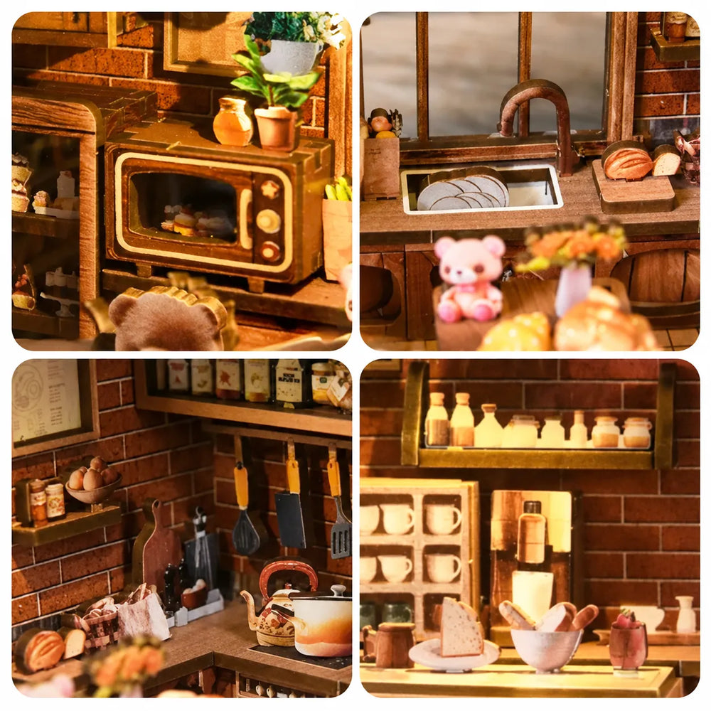 Detailed Miniature Furniture — Bären-Restaurant DIY-Bücherregaleinsatz-Set