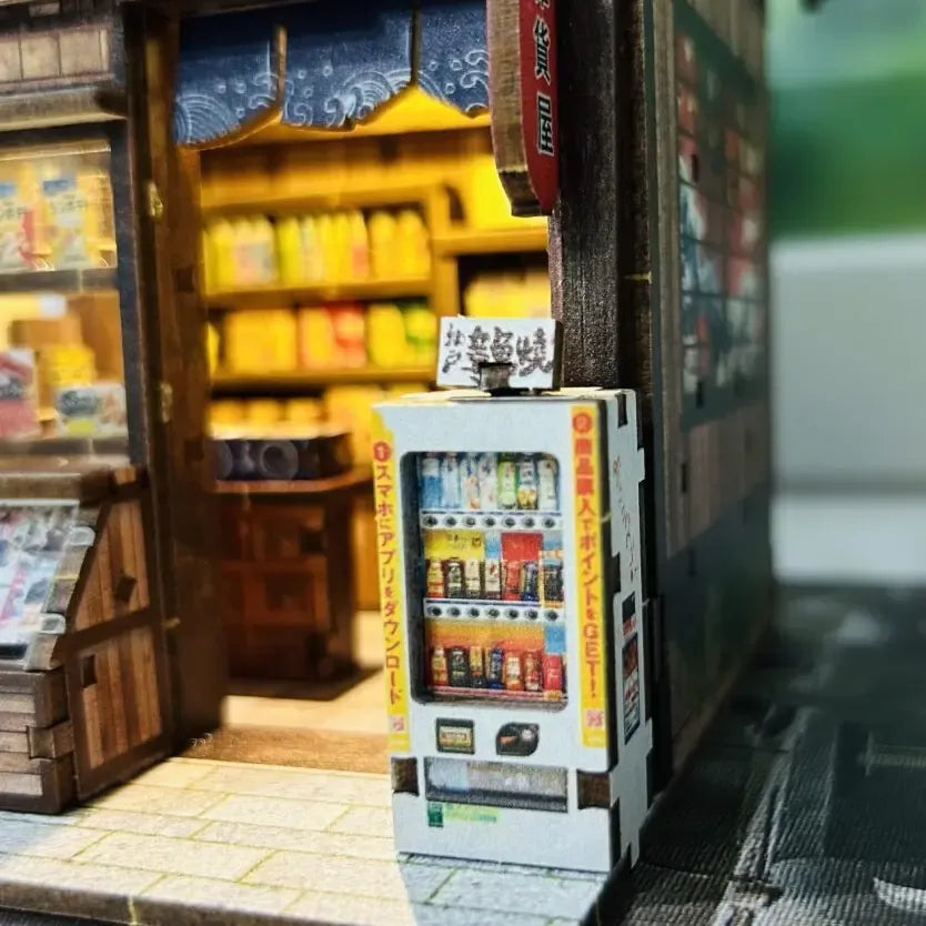 Vintage Storefront & Mini Vending Machine — Kasuga Grocery Store DIY Mini Book Nook Kit