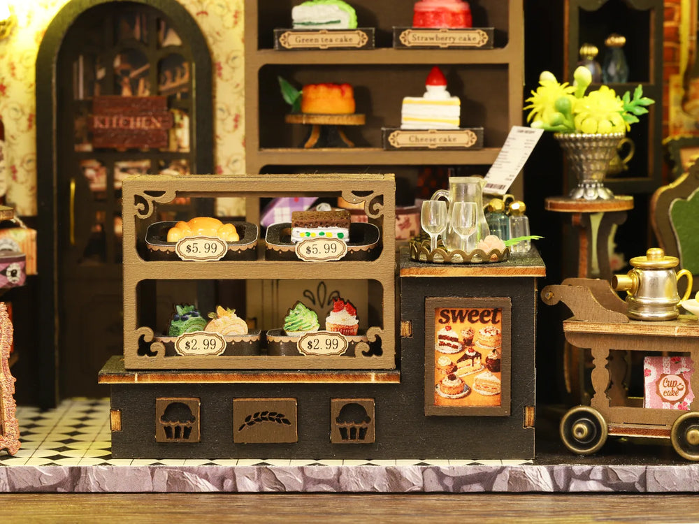 Two-Tier Pastry Display Cabinet — Garden Dessert Shop DIY Miniature Kit