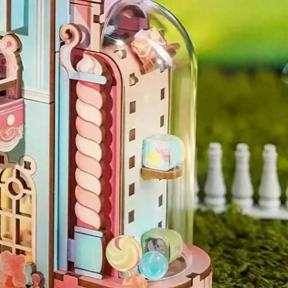 Clear-Domed Candy Display — Kit de modèle de transmission de puzzle 3D DIY d'atelier de bonbons