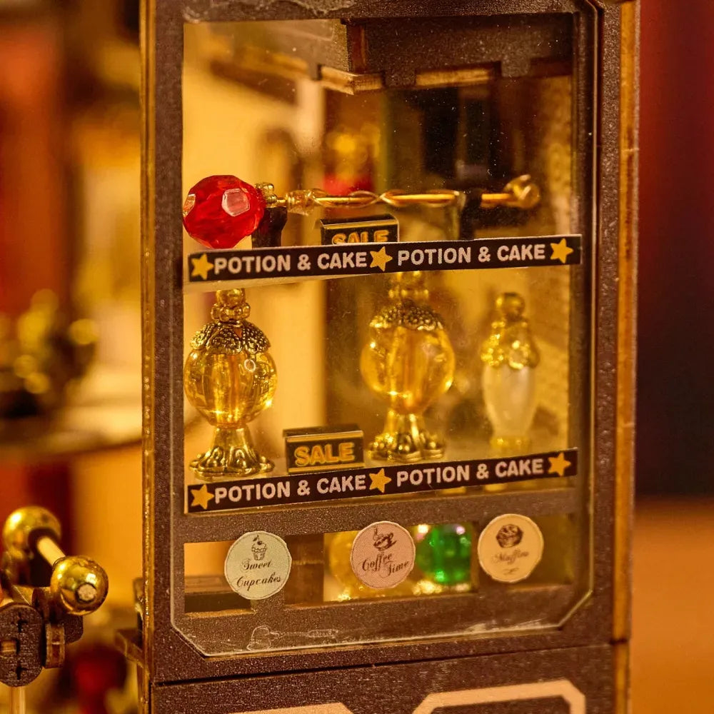 Clear Window & Layered Potion Display — Magischer Coffee Shop DIY Miniaturbausatz