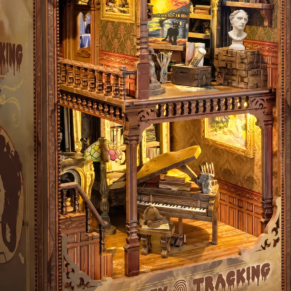 Two-Level Loft & Wooden Staircase — Key Tracking DIY Book Nook Kit
