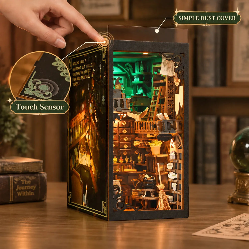 Dust Cover & Touch Lighting — The Monster's House | DIY Book Nook Kit