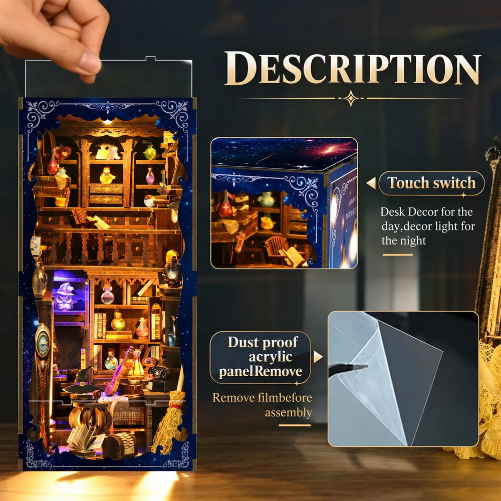 Dust-Free & Touch-Controlled Display — Magic Potion House DIY Book Nook Kit