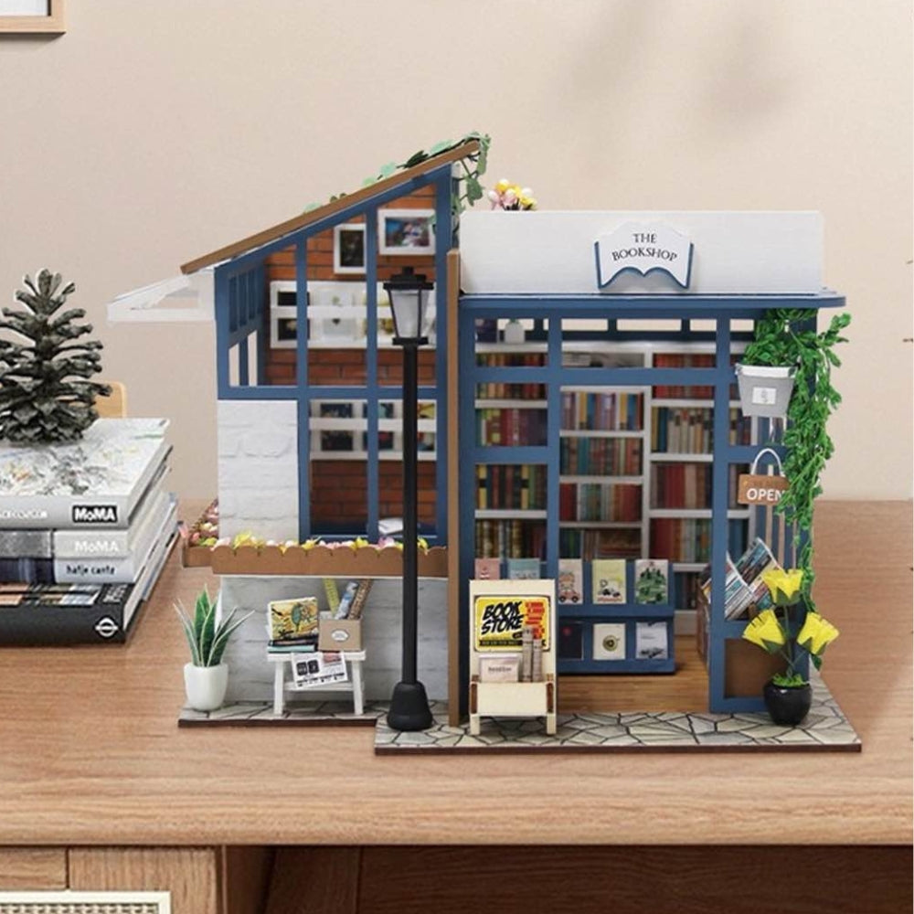 The Bookshop Mini House Kit l DIY Miniature Kit - ROCOXIA