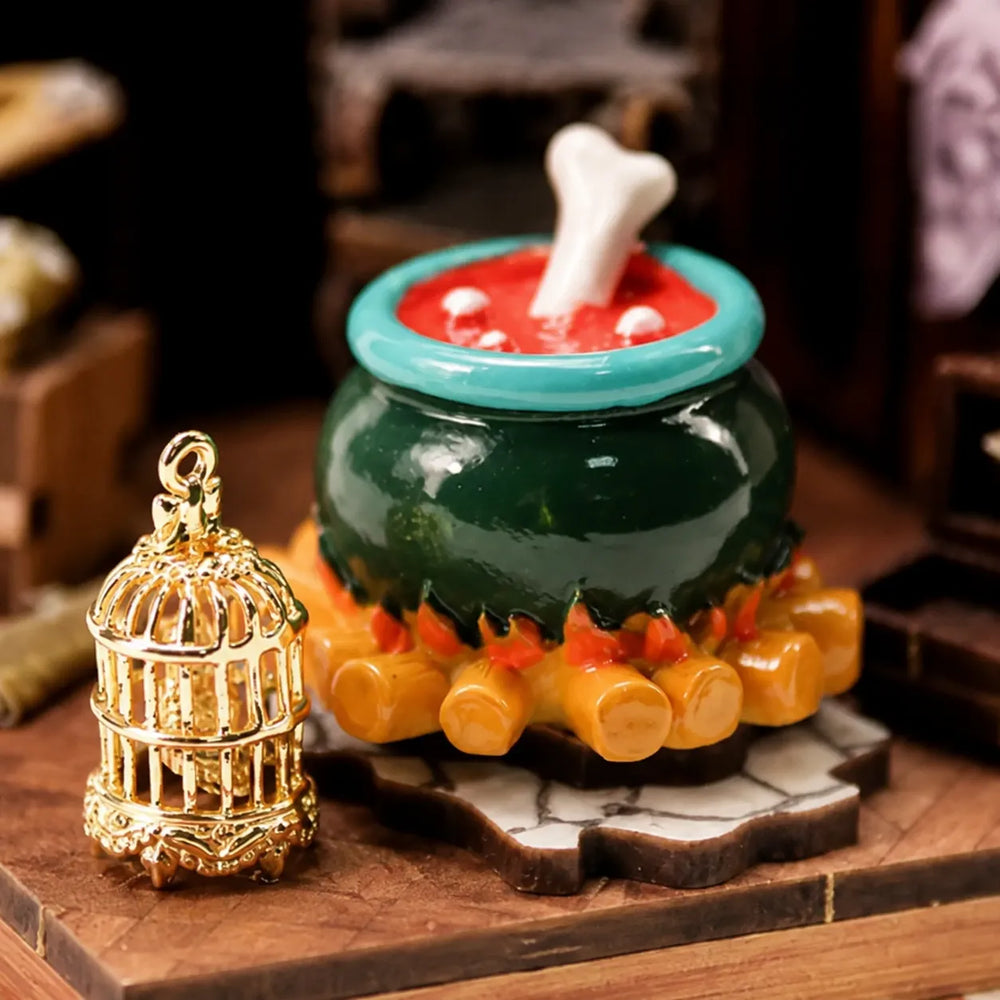 Bubbling Potion Cauldron Scene — Magic Potion Workshop DIY Mini House Kit | DIY Miniature Kit