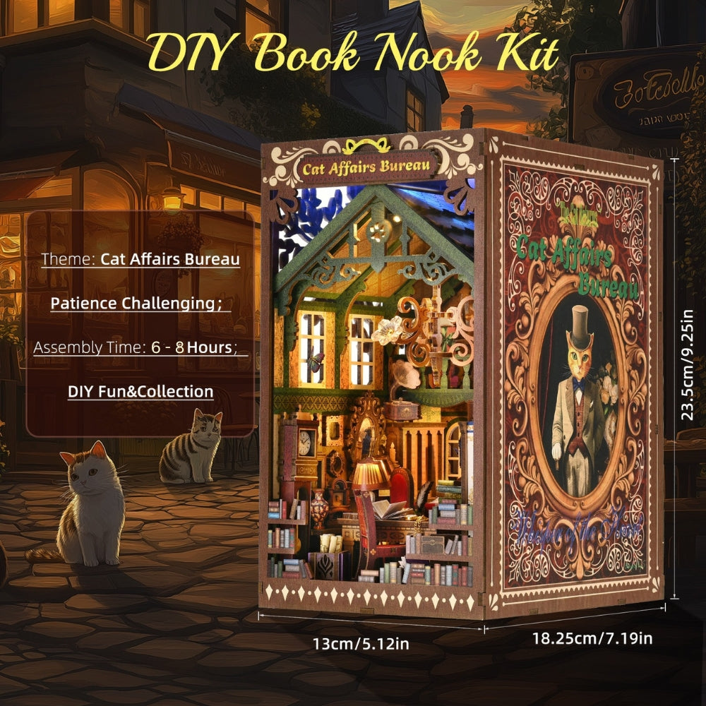 Cat Affairs Bureau DIY Book Nook Kit - ROCOXIA