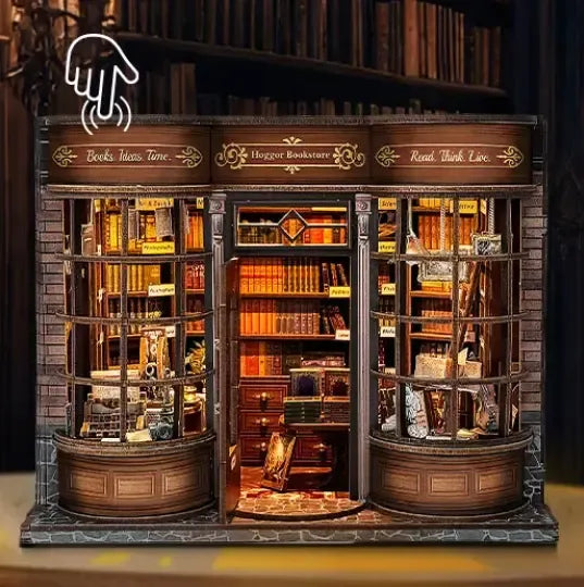 Touch-Activated Warm Lighting — Hoggor Bookstore DIY Miniature Kit
