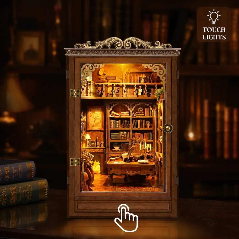 Touch-Activated Warm Lighting — Time Book House DIY Book Nook Kit