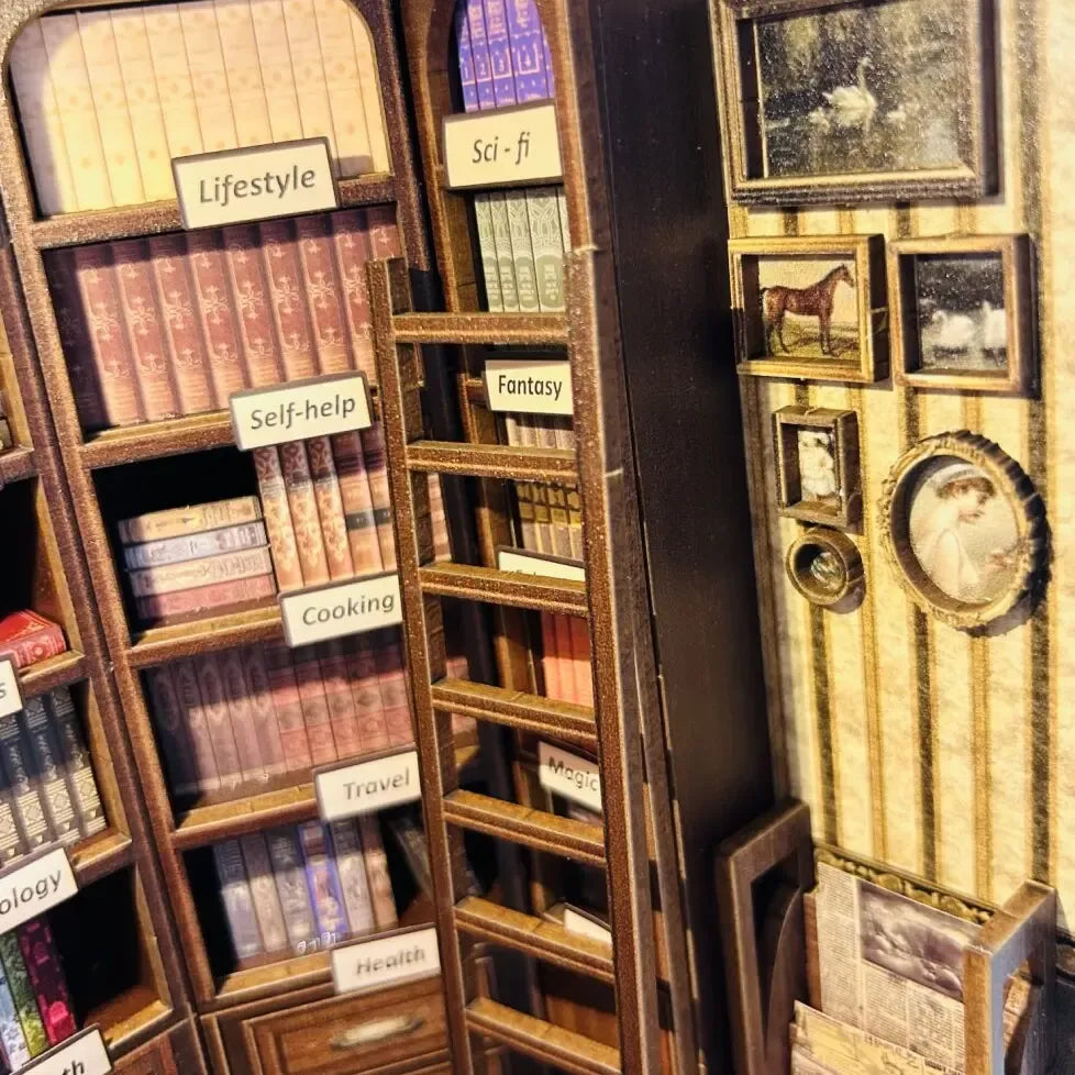 Reading Desks & Vintage Bookshelves — Hoggor Bookstore DIY Miniature Kit