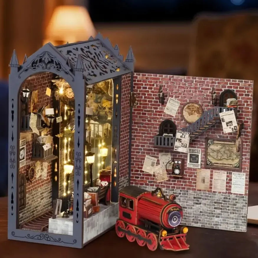 Openable Side Wall — Fancy Train Platform DIY Book Nook Kit