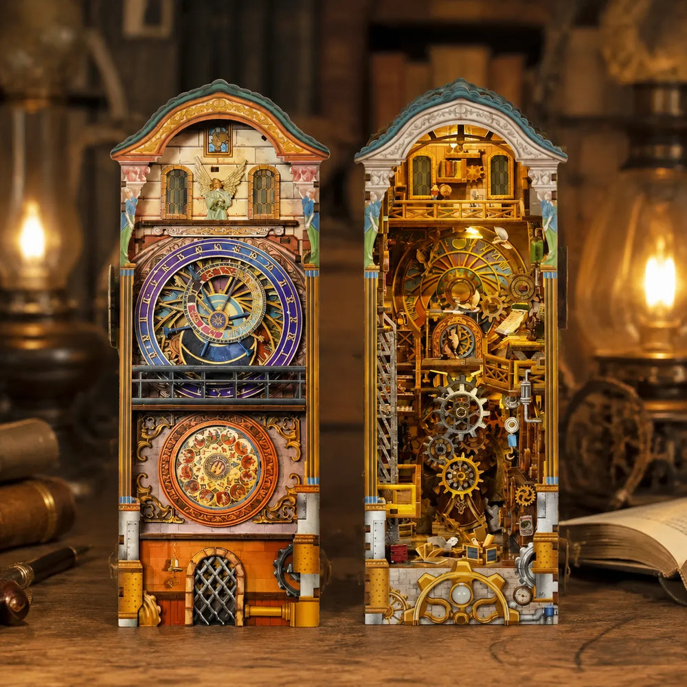 Double-Sided Display Design — Clock Tower DIY Book Nook Kit