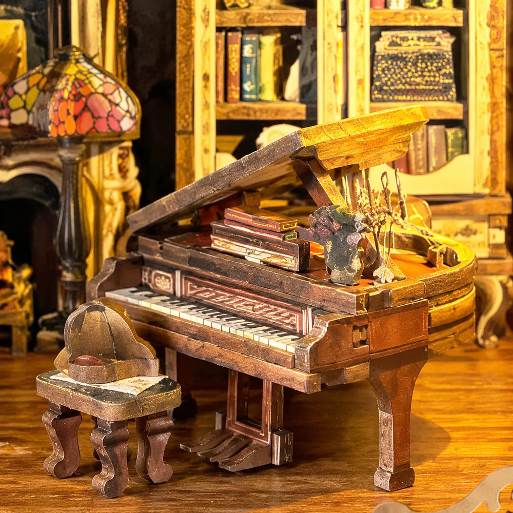 Elegant Vintage Grand Piano — Key Tracking DIY Book Nook Kit