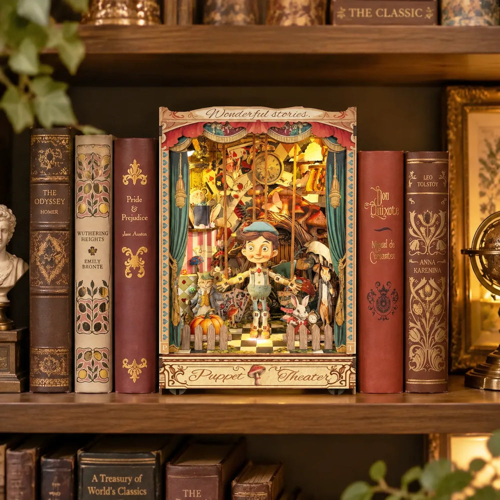 A Charming Shelf Display — Puppet Theater DIY Book Nook Kit