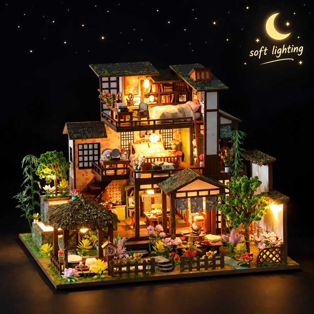 Warm Evening Glow — Bamboo Spring Courtyard DIY Mini House Kit l DIY Miniature Kit