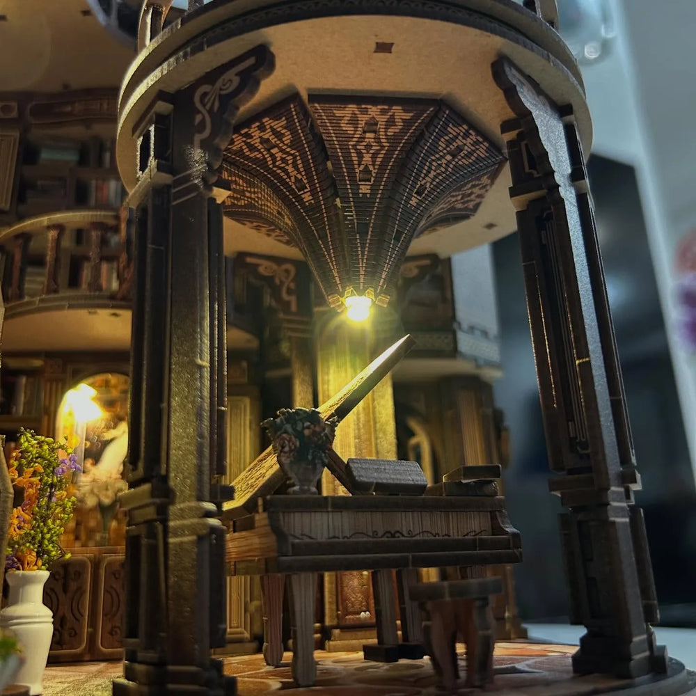 Elegant Piano & Vintage Details — Dreamy Book Hall DIY Miniature Kit