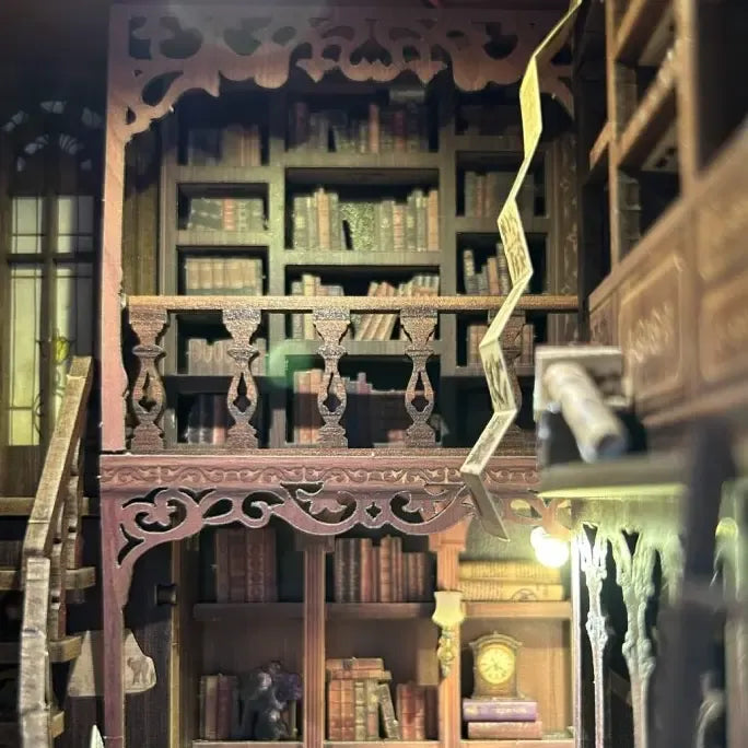 Two‑Story Layered Bookstore Structure — Myriad Books House DIY Book Nook Kit