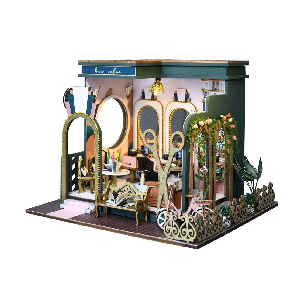 Hair Saloon Mini House Kit l DIY Miniature Kit - ROCOXIA