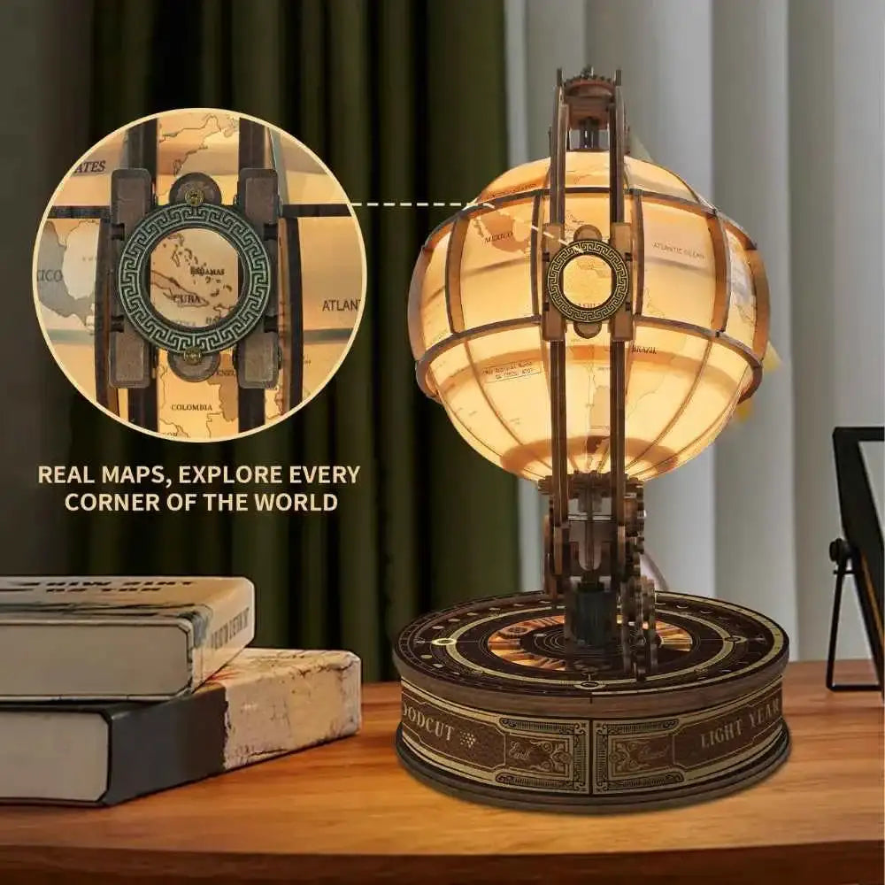 Star Trail Globe DIY 3D Wooden Model - ROCOXIA
