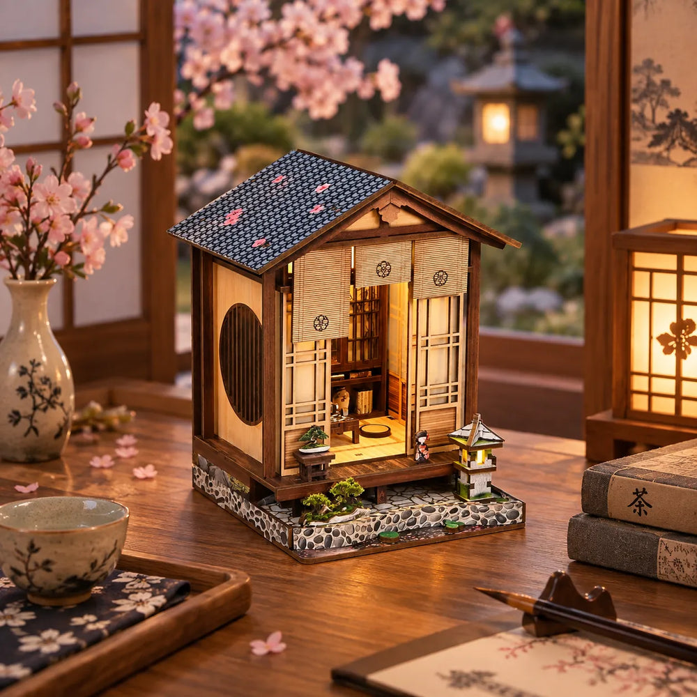 Traditional Japanese Tea House Design — Moss-Lantern Harmony Garden DIY Book Nook Kit