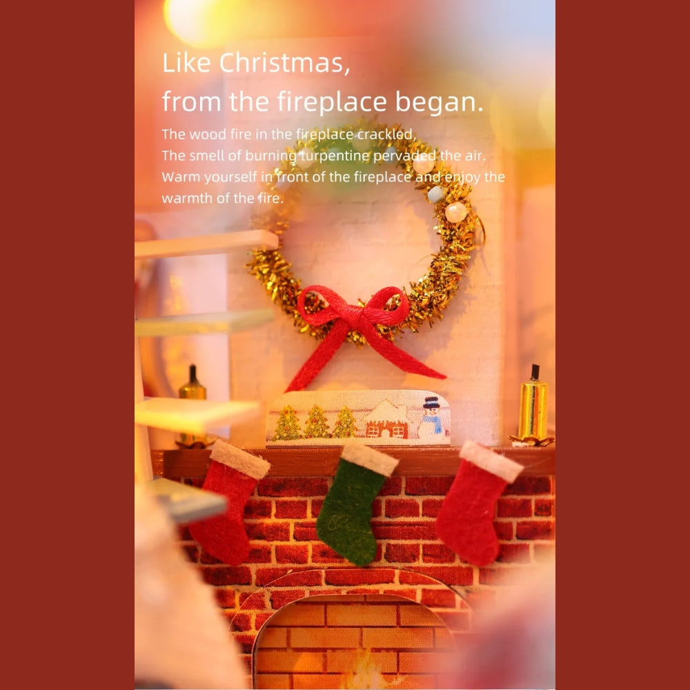 Christmas Snowy Night DIY Miniature Dollhouse Kit - ROCOXIA